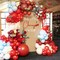 Cherry Balloon Arch Kit, Burgundy Red Blue Balloons with Cherry Foil Long Green Balloons for Berry First Party Fruit Garland Backdrop